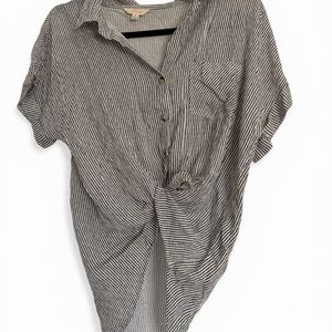 Striped Black and White Women's Top